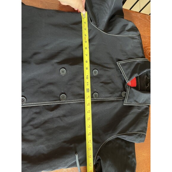 ESPRIT Black Short Trench Long Sleeve Pea Coat Lined Formal Large Women - Picture 5 of 8